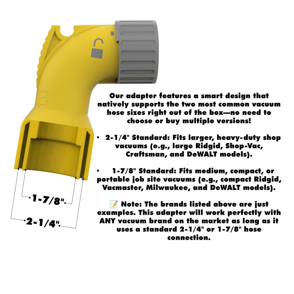 Dust Port Adapter Elbow with Bucket Hook for DeWALT Corded Miter Saws 3DKUB