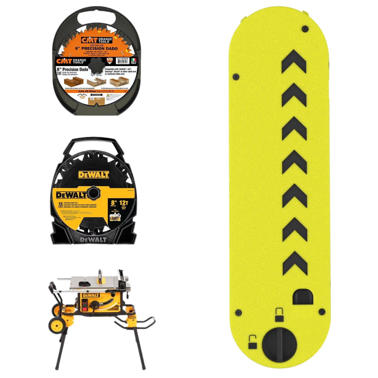 Dado Zero Clearance Insert for DeWALT DWE7491 / DWE7491RS Table Saws (7/8" Stacked Dado)
