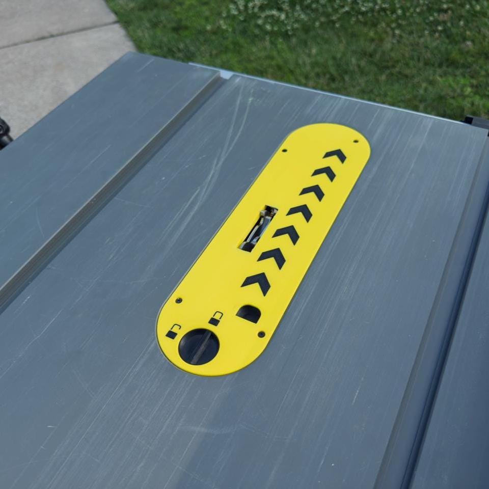 Dado Zero Clearance Insert for DeWALT DWE7491 / DWE7491RS Table Saws (7/8" Stacked Dado)